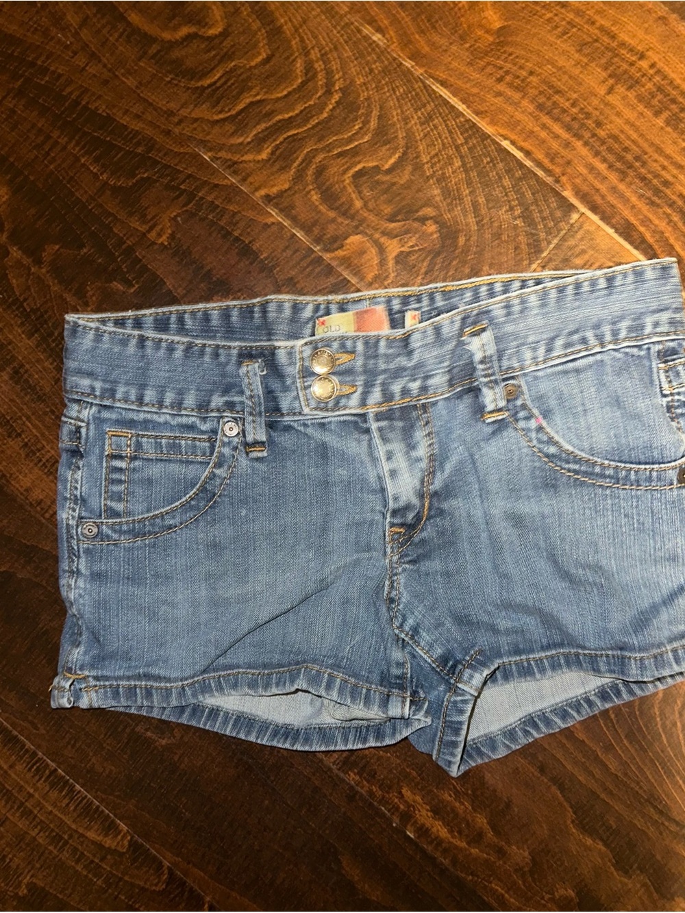 VTG Y2K micro ultra low rise denim shorts double button women’s size 4
